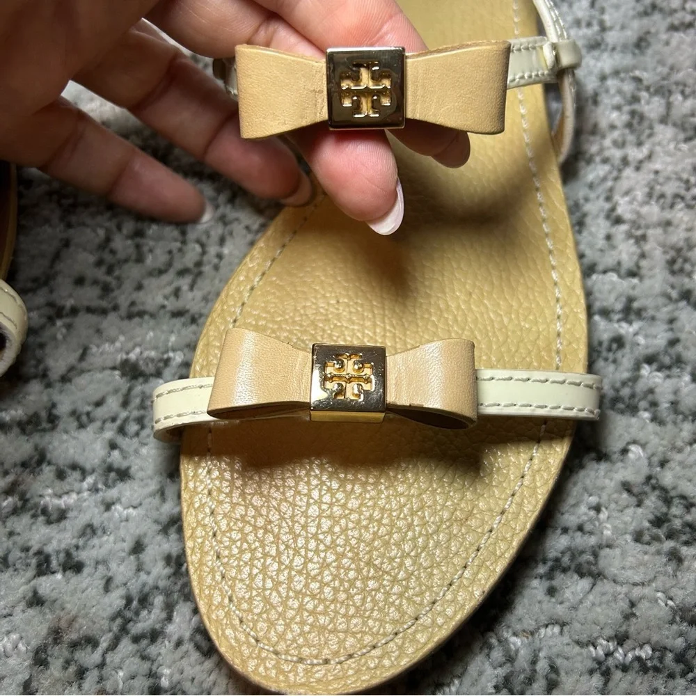 Tory Burch Brown Kailey Patent Leather Strappy Sandals Size 8